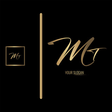 Luxury stylish MT letter vector logo design. Typography Stylish logo design.
