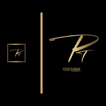 Luxury stylish PT letter vector logo design. Typography Stylish logo design.
