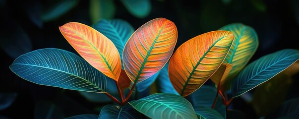 Poster - Micro foliage idea. Vibrant leaves in various shades showcasing nature's stunning palette.