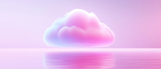 Wall Mural - a pink cloud floating over a body of water