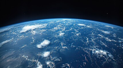Wall Mural - A close-up view of Earth from space emphasizes the planet's unique features and its place in the universe.