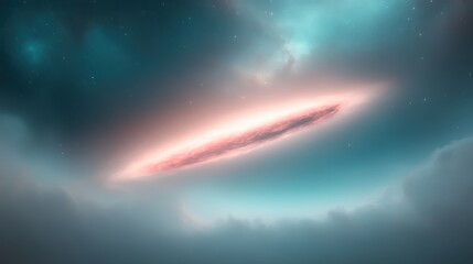 Wall Mural - A large, pinkish object is floating in the sky