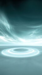 Wall Mural - a blue sky with a large circle in the middle