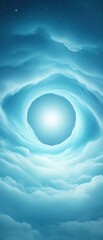 Wall Mural - A blue sky with a large hole in the middle