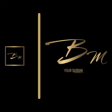Luxury stylish BM letter vector logo design. Typography Stylish logo design.
