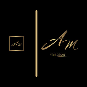 Luxury stylish AM letter vector logo design. Typography Stylish logo design.

