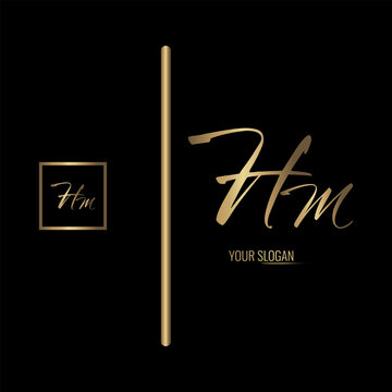 Luxury stylish HM letter vector logo design. Typography Stylish logo design.
