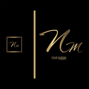 Luxury stylish NM letter vector logo design. Typography Stylish logo design.
