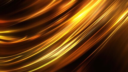 Poster - golden abstract bokeh background with smooth flowing light and shimmering waves creating a luxurious