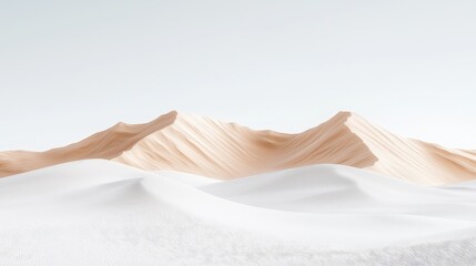 Wall Mural - Minimalist beige and white sand dune landscape.