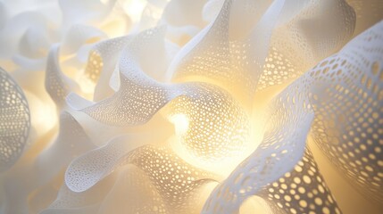 Poster - Elegant flowing light patterns creating a captivating abstract background with soft textures and luminous effects.