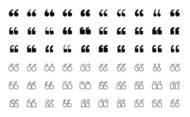 creative quotation marks unique styles for text and design enhancements, letters and numbers, set of