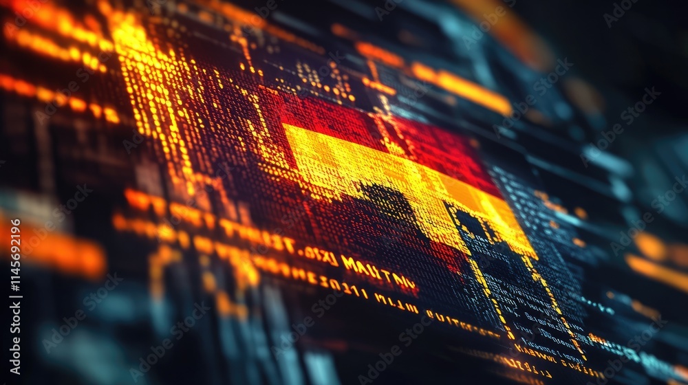 Software development abstract background featuring a digital display of ...