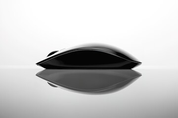Poster - sleek wireless mouse resting on white reflective surface