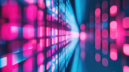 Poster - vibrant abstract background with blurred pink and blue lights creating a dynamic visual effect suita