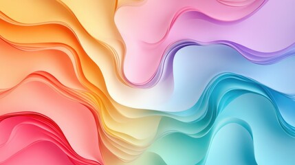 Poster - vibrant pastel paper waves in soft colors showcasing light and shadow for creative backgrounds and d