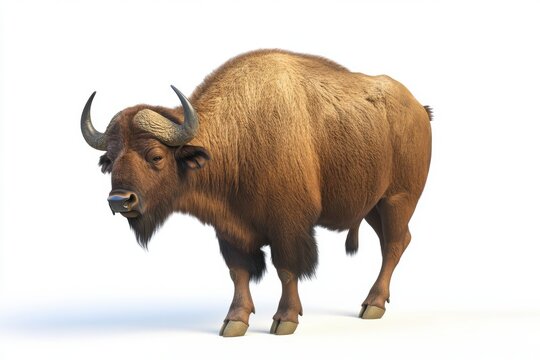 3D illustration of a buffalo, isolated on a white background