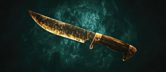 Aged knife with wooden handle showcasing wear and tear illustrating tools craftsmanship and the passage of time