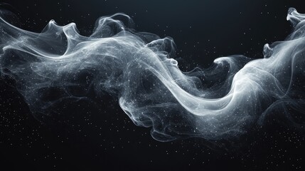 Poster - abstract swirling smoke pattern in monochrome tones creating a sense of balance and tranquility on a