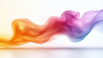 Poster - colorful abstract smoke waves flowing gracefully on a clean white background for artistic and design