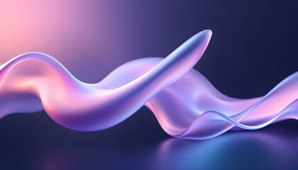 Fototapete - Colorful holographic fluid waves with neon hues and glossy reflections, iridescent, futuristic, curves, and motion. Abstract swirling holographic liquid in pink and blue hues. Abstract 3d metallic