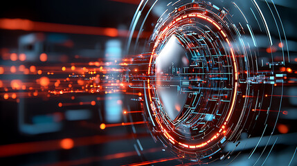 Poster - Dynamic digital interface visualization tech environment abstract content futuristic viewpoint innovation concept