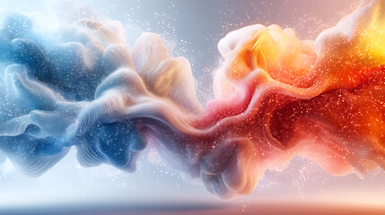 Poster - Dynamic color fusion abstract art displaying vibrant swirls studio environment digital artwork modern aesthetic