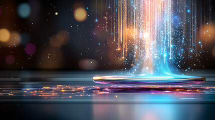 Poster - Dynamic light effects digital space visual art futuristic environment abstract viewpoint technology concept
