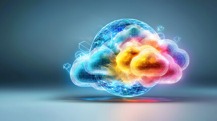 Poster - Dynamic cloud visualization digital realm graphic design virtual environment abstract viewpoint futuristic concept