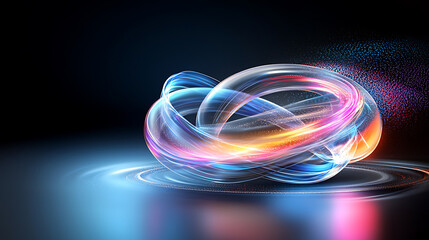 Poster - Dynamic light flow abstract space digital art ethereal environment close-up view fluid motion for visuals