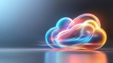 Poster - Dynamic cloud visualization digital art creation virtual studio abstract environment futuristic concept