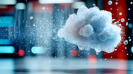 Poster - Dynamic water cloud formation studio environment digital art abstract concept close-up view creative visualization