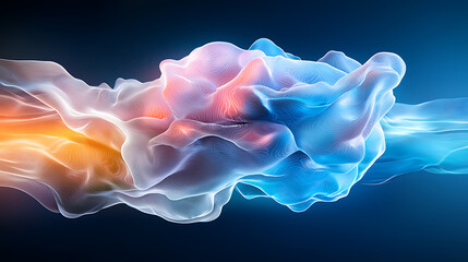 Poster - Dynamic abstract waves of color digital art fluid motion studio vibrant aesthetic for visual impact