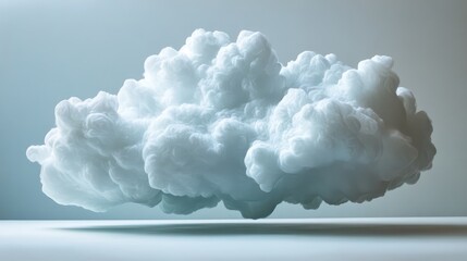 Poster - fluffy white cloud floating against a soft gradient background creating a serene and dreamy atmosphe