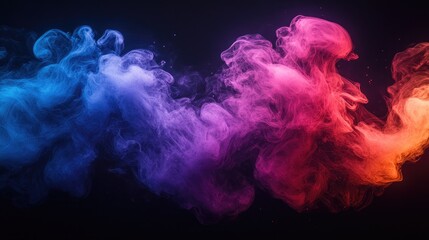 Poster - colorful smoke design in blue and purple swirling against a black background ideal for stylish t-shi