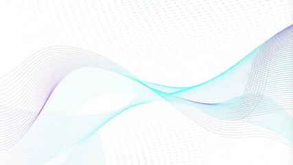 Aufkleber - Flowing particles form waves, a gradient light pattern. Modern technology background. Horizontal particle waves in a halftone gradient. Abstract dots forming a flowing wave pattern