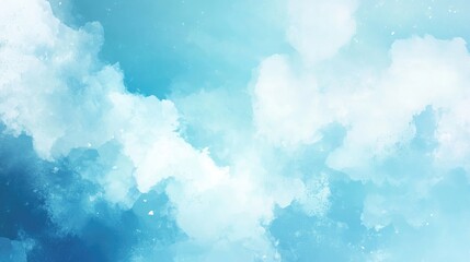 Poster - abstract blue sky with soft clouds creating a serene natural background for design and art projects.
