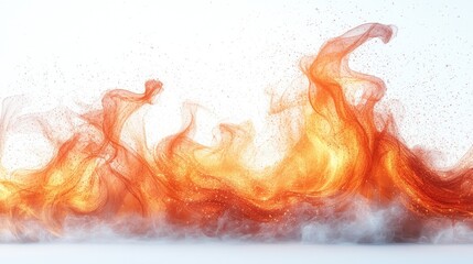 Poster - vibrant abstract flame background with flowing orange hues and delicate smoke elements creating a dy