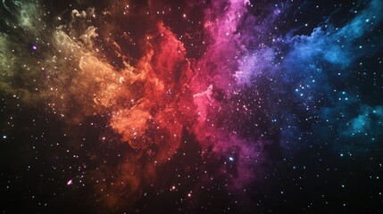 Poster - vibrant cosmic explosion of colors set against a dark background creating a stunning celestial spect