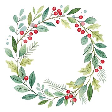 Watercolor Flower Frame decoration with floral decorative elements