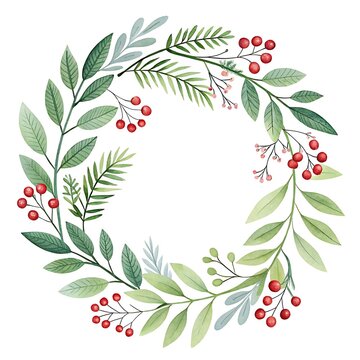 Watercolor Flower Frame decoration with floral decorative elements