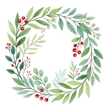 Watercolor Flower Frame decoration with floral decorative elements