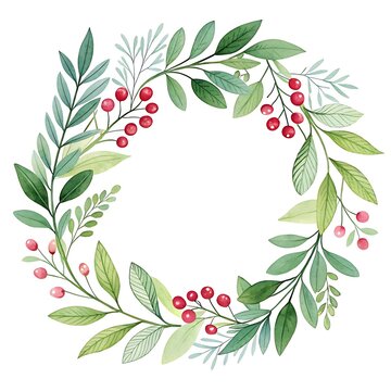 Watercolor Flower Frame decoration with floral decorative elements