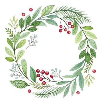 Watercolor Flower Frame decoration with floral decorative elements
