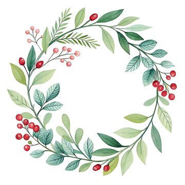 Watercolor Flower Frame decoration with floral decorative elements
