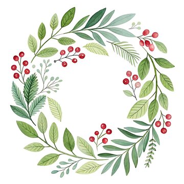 Watercolor Flower Frame decoration with floral decorative elements