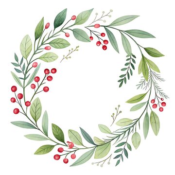 Watercolor Flower Frame decoration with floral decorative elements