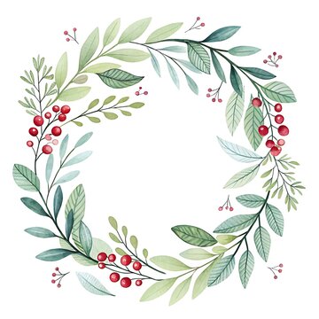 Watercolor Flower Frame decoration with floral decorative elements