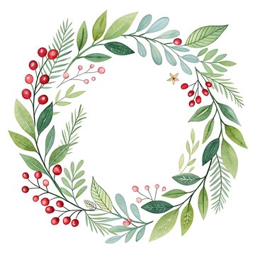 Watercolor Flower Frame decoration with floral decorative elements