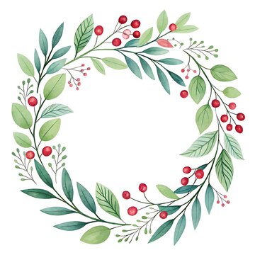 Watercolor Flower Frame decoration with floral decorative elements